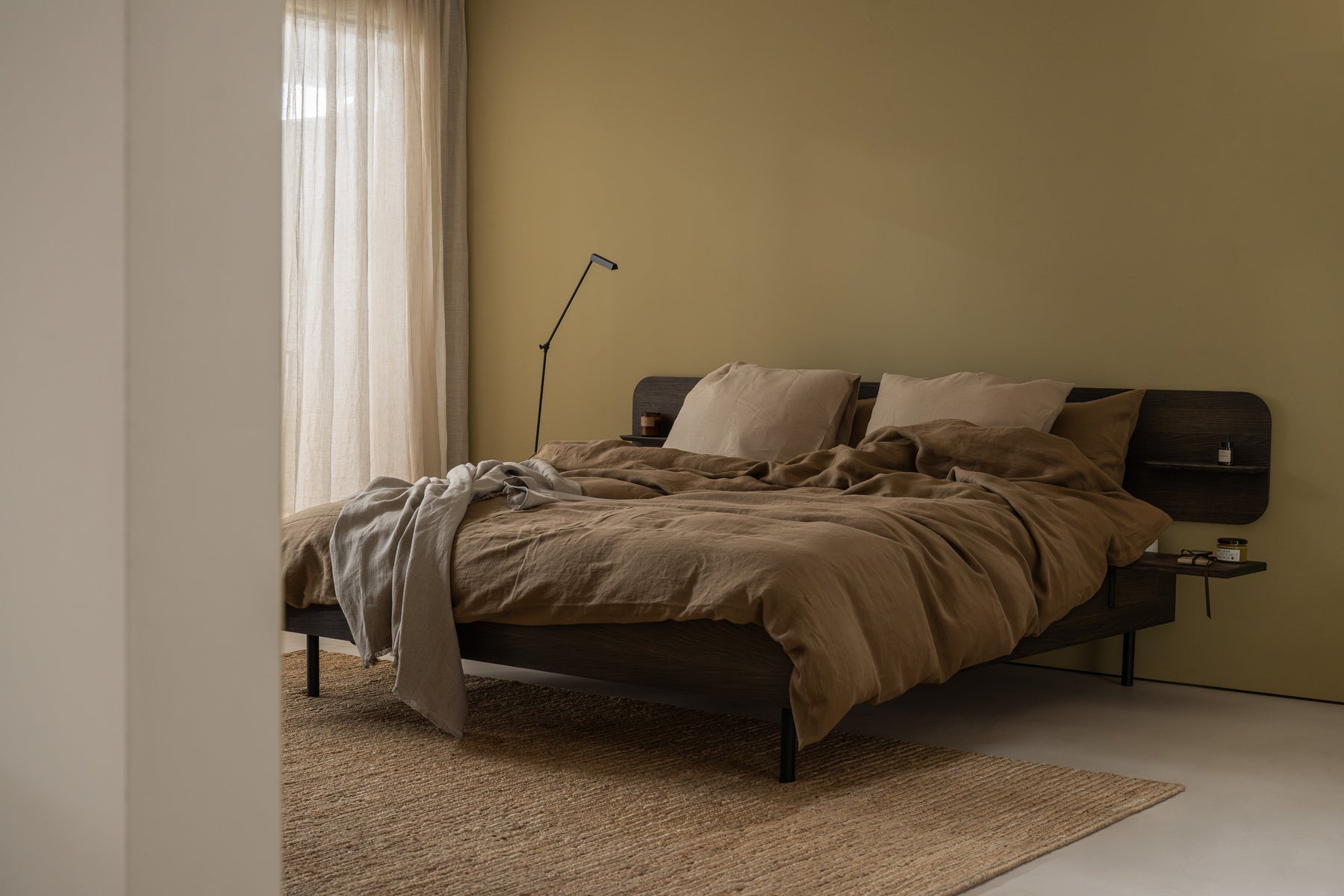 Frame bed donker eiken