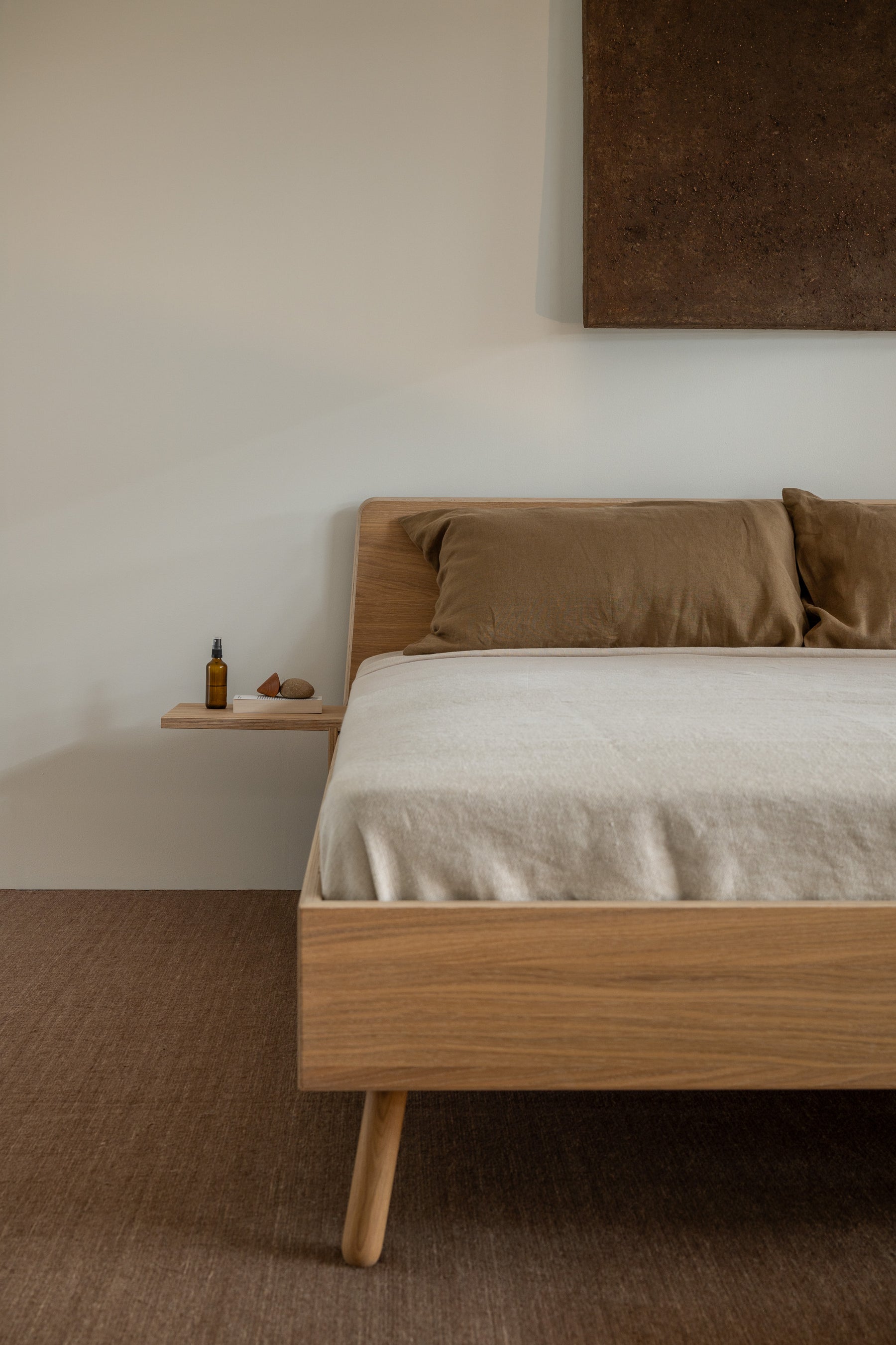 Basket bed licht eiken